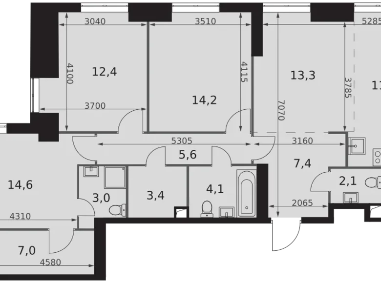 Apartamento 4 habitaciones 99 m² Konkovo District, Rusia