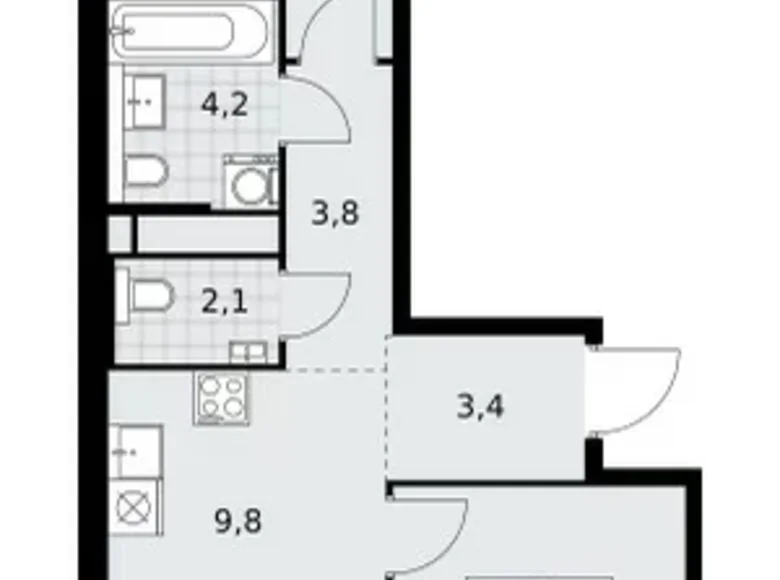 3 room apartment 56 m² poselenie Sosenskoe, Russia