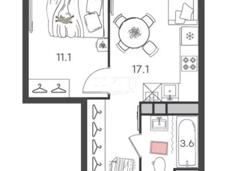 Appartement 31 m² Kstovsky District, Russie