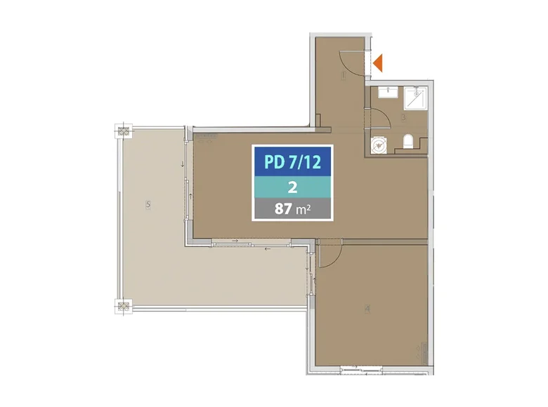 2 room apartment 87 m² Provodina, Montenegro