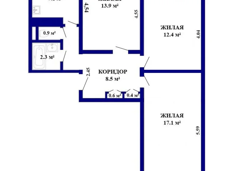 Apartamento 3 habitaciones 65 m² Minsk, Belarús