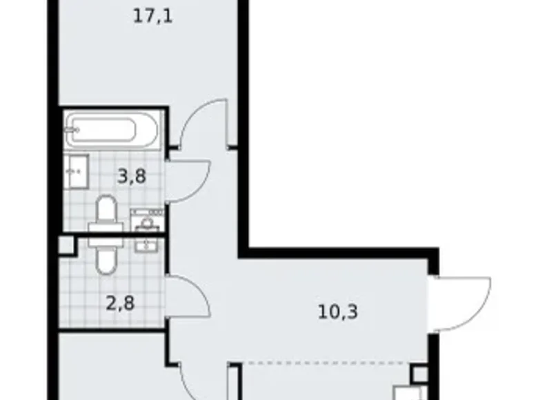 Mieszkanie 2 pokoi 59 m² poselenie Sosenskoe, Rosja