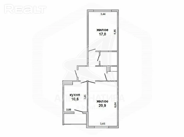 Apartamento 2 habitaciones 64 m² Brest, Bielorrusia