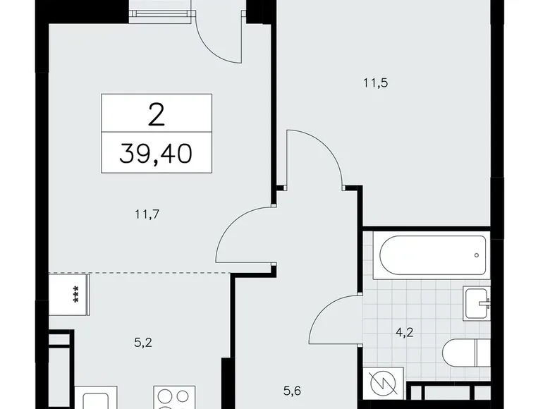 Квартира 2 комнаты 39 м² поселение Сосенское, Россия