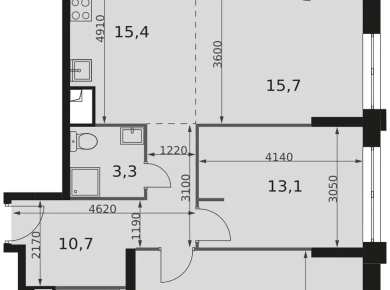 Mieszkanie 3 pokoi 84 m² North-Western Administrative Okrug, Rosja