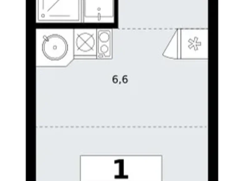 Wohnung 1 zimmer 24 m² Postnikovo, Russland