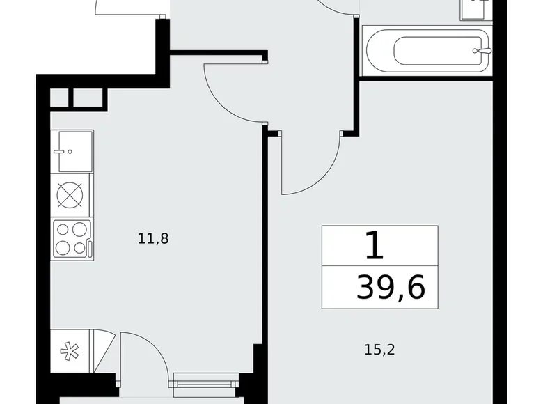 Wohnung 1 Zimmer 40 m² poselenie Sosenskoe, Russland