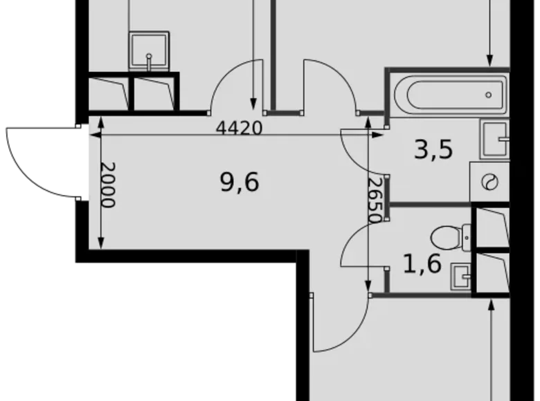 Wohnung 2 zimmer 64 m² Razvilka, Russland