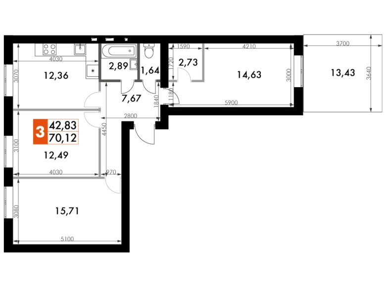 Apartamento 3 habitaciones 70 m² Naro-Fominskiy gorodskoy okrug, Rusia