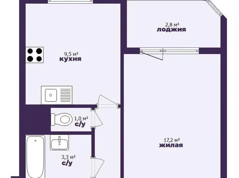 Wohnung 1 zimmer 38 m² Minsk, Weißrussland