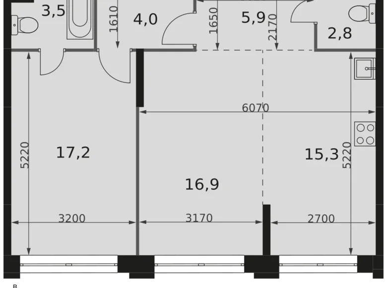 Mieszkanie 2 pokoi 66 m² North-Western Administrative Okrug, Rosja