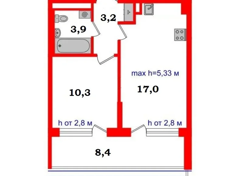 Apartamento 1 habitación 34 m² Strelna, Rusia