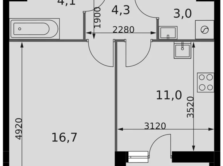 Appartement 1 chambre 41 m² Razvilka, Fédération de Russie