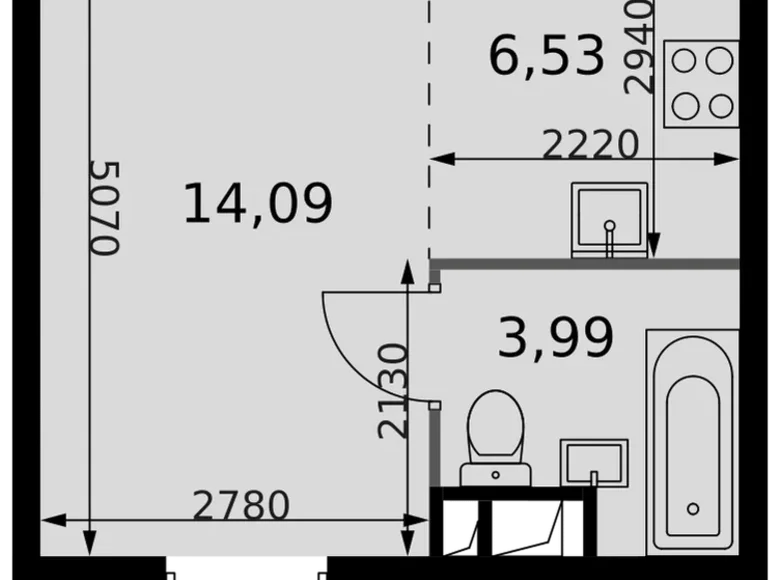 1 room studio apartment 25 m² Moscow, Russia