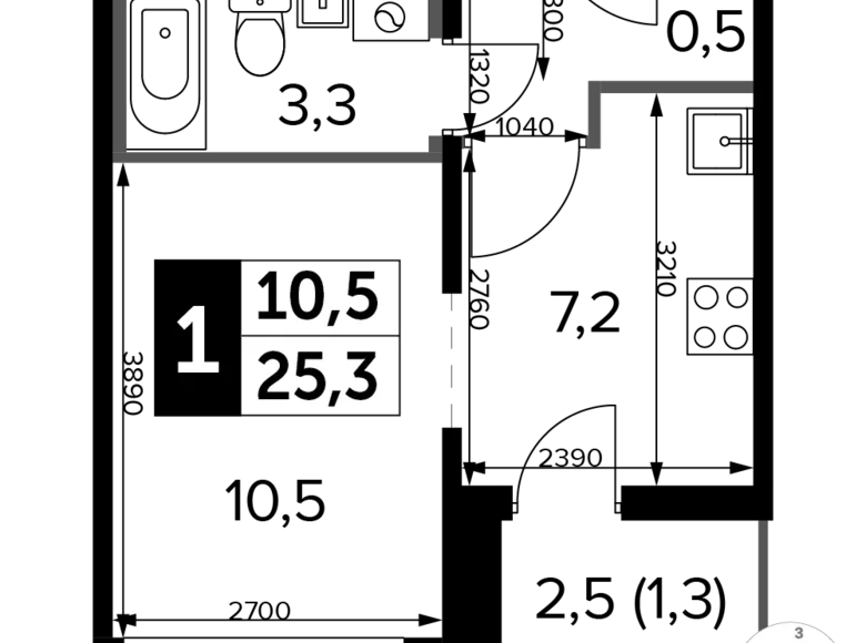 Kawalerka 1 pokój 25 m² Nekrasovka District, Rosja