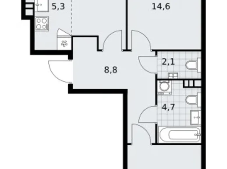 Wohnung 3 zimmer 67 m² poselenie Sosenskoe, Russland