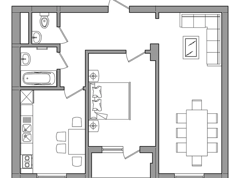 Квартира 2 комнаты 73 м² Ташкент, Узбекистан