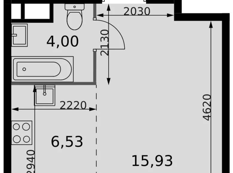 1 room studio apartment 26 m² Moscow, Russia