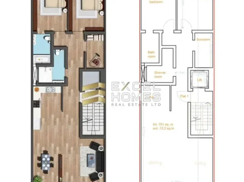 Apartamento 2 habitaciones , Todos los paises