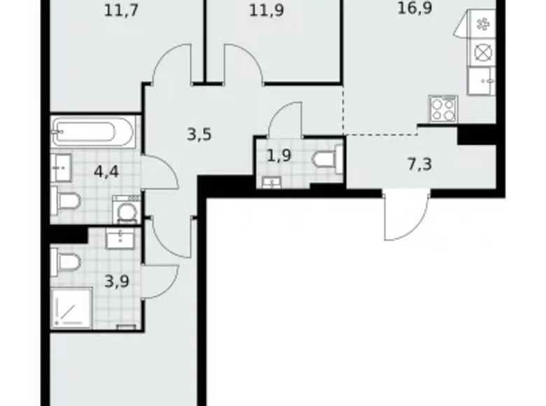 Wohnung 3 zimmer 78 m² poselenie Sosenskoe, Russland