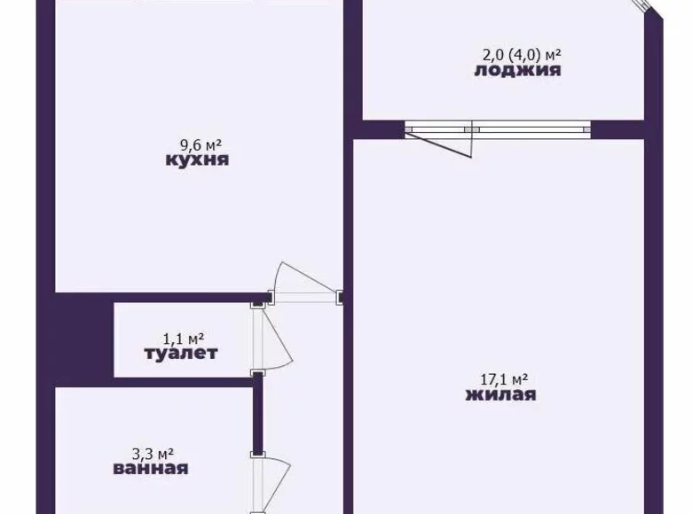 Mieszkanie 1 pokój 40 m² Mińsk, Białoruś