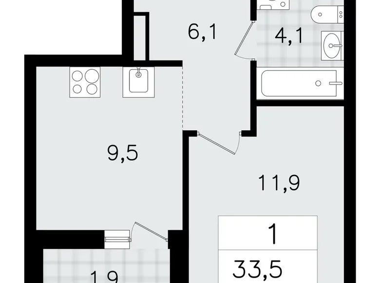 Wohnung 1 zimmer 34 m² Wsewoloschsk, Russland