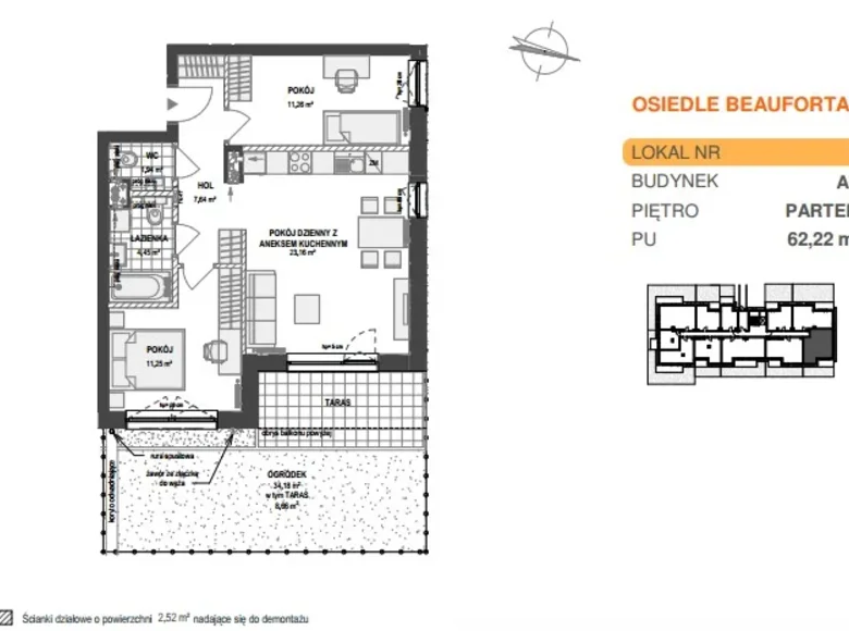 Apartamento 3 habitaciones 66 m² Pogorze, Polonia