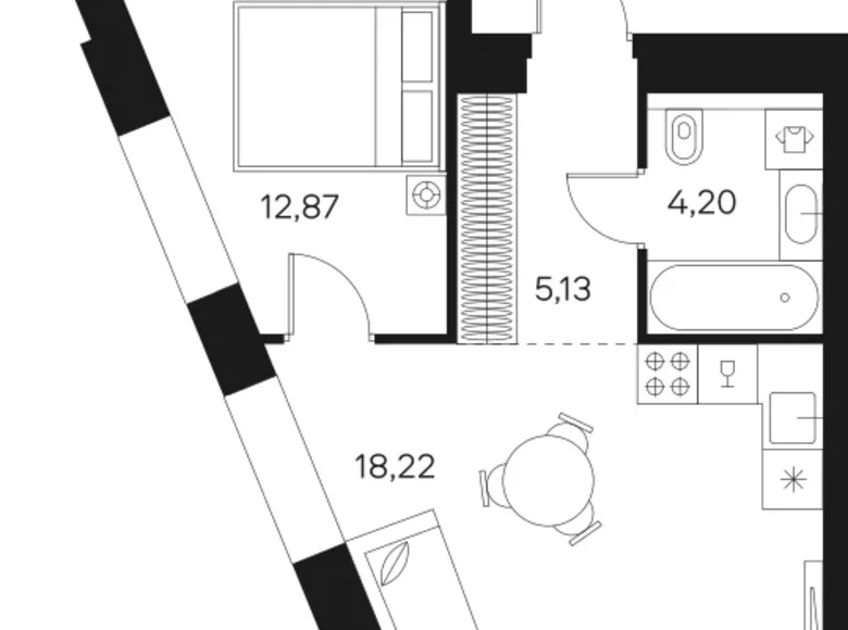 Wohnung 1 Zimmer 40 m² Moskau, Russland