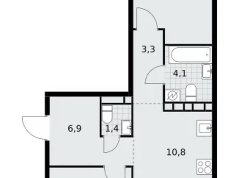 Mieszkanie 3 pokoi 60 m² Postnikovo, Rosja