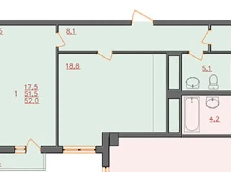 1 room apartment 52 m² Odesa, Ukraine