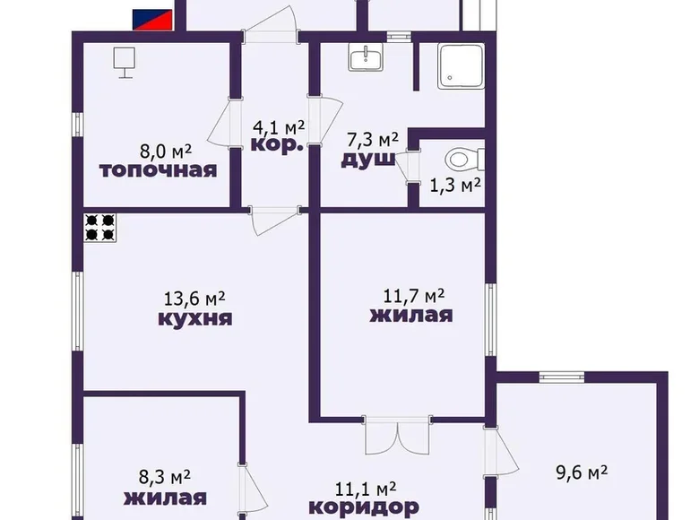 House 106 m² Pliski sielski Saviet, Belarus