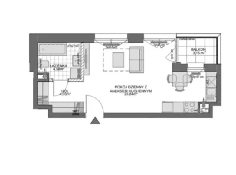 Квартира 1 комната 33 м² Гданьск, Польша