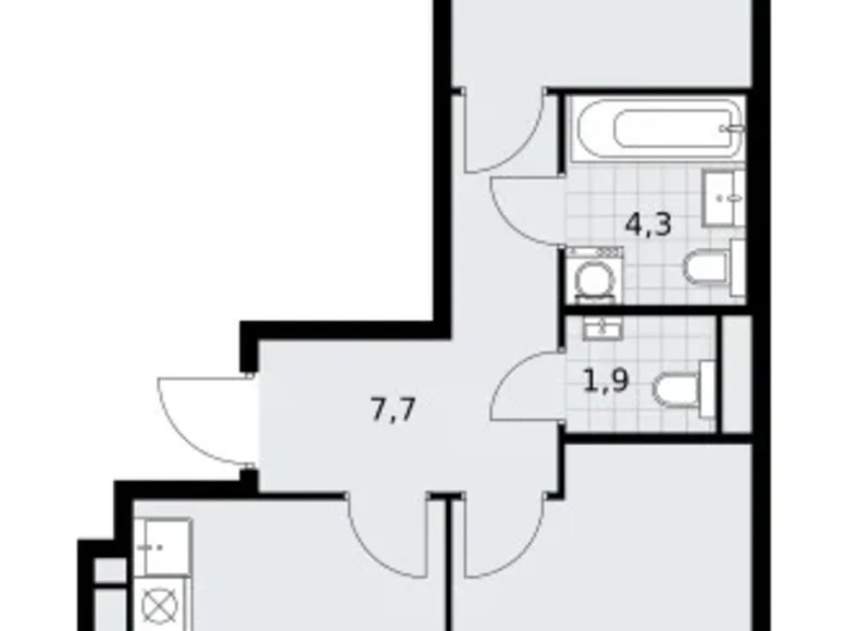 Wohnung 2 zimmer 55 m² Postnikovo, Russland