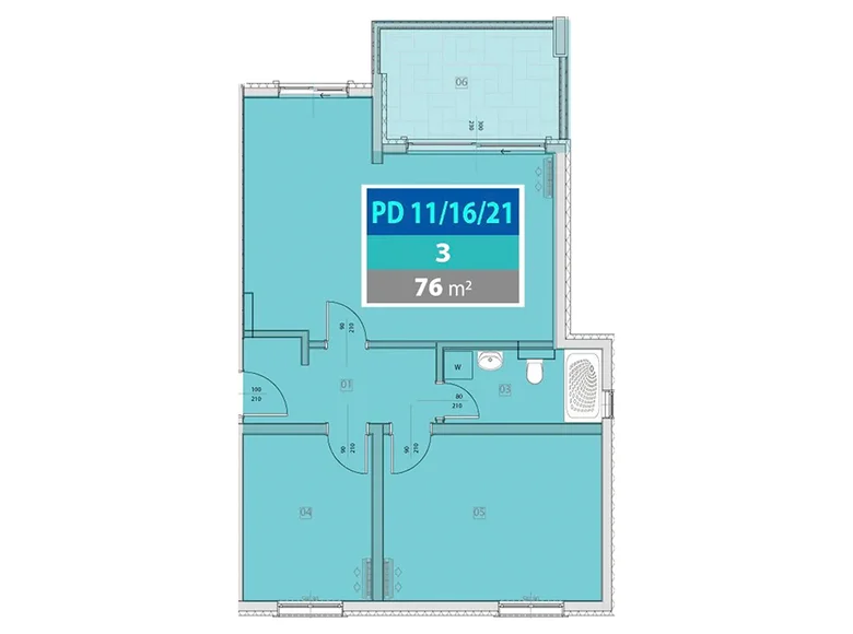 Квартира 3 комнаты 76 м² Provodina, Черногория