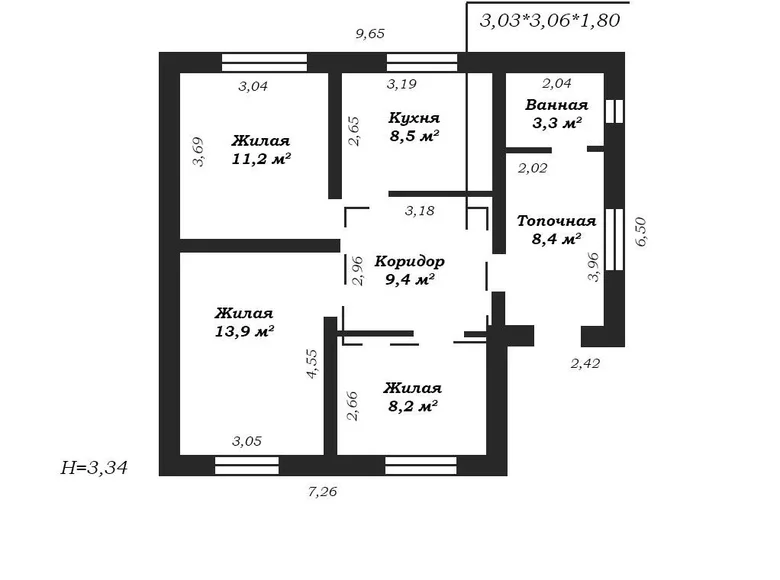 Dom 74 m² Jaromina, Białoruś