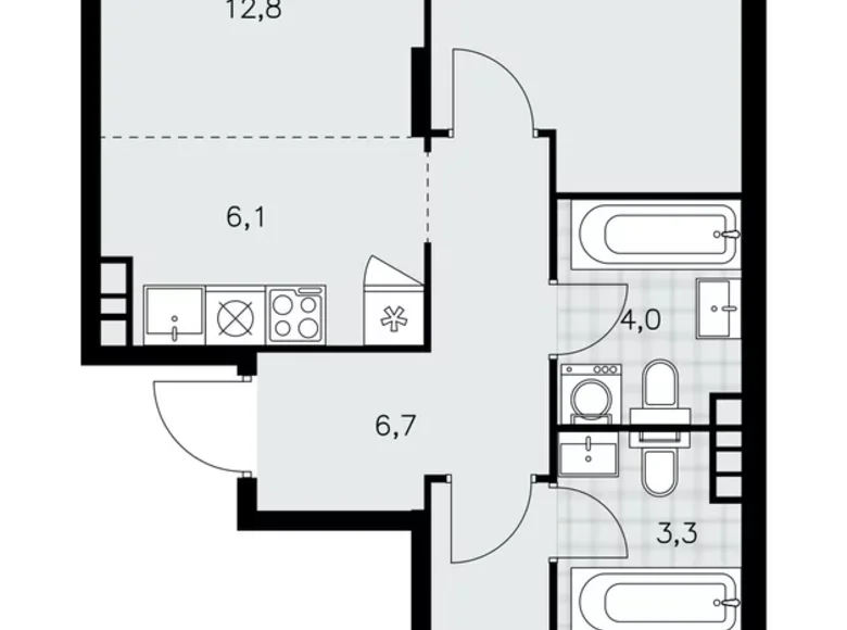 Wohnung 3 Zimmer 63 m² poselenie Sosenskoe, Russland