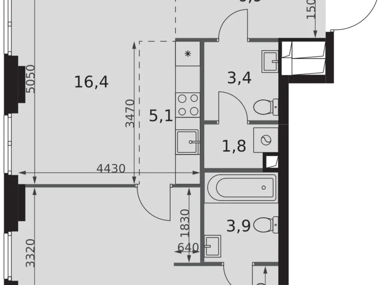 Wohnung 2 zimmer 56 m² Moskau, Russland