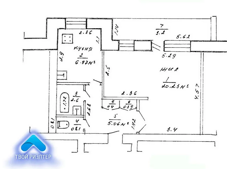 Apartamento 1 habitación 37 m² Azierscyna, Bielorrusia