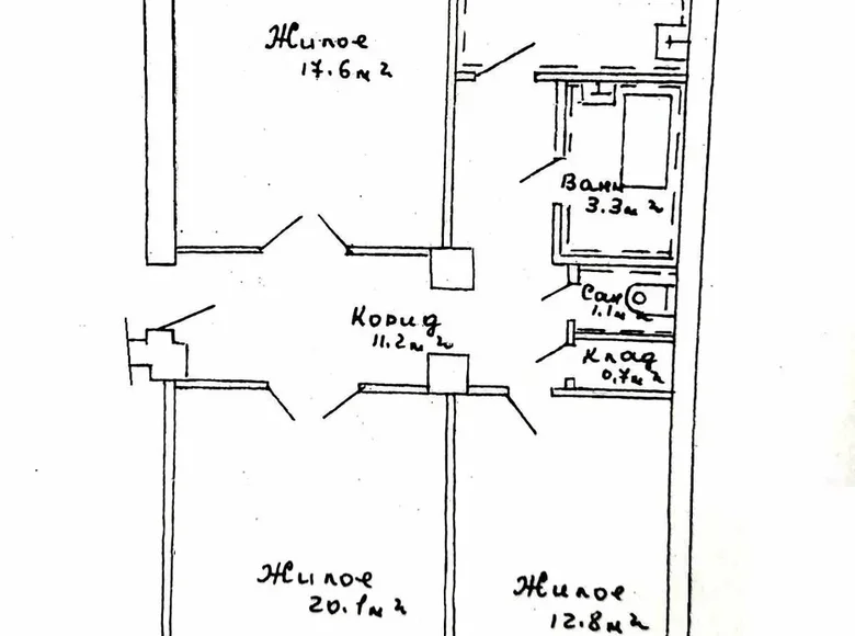 3 room apartment 74 m² maladziecna, Belarus