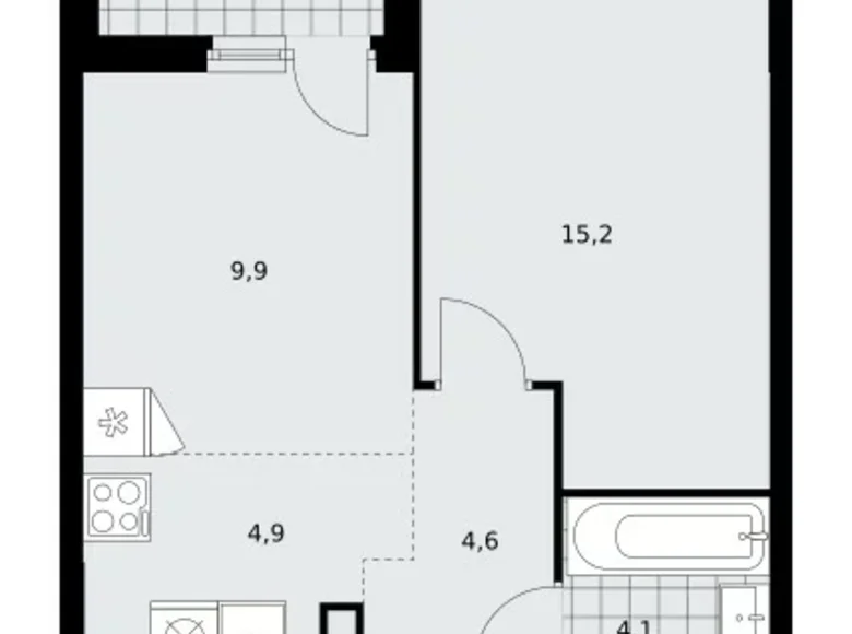 Квартира 2 комнаты 41 м² Москва, Россия