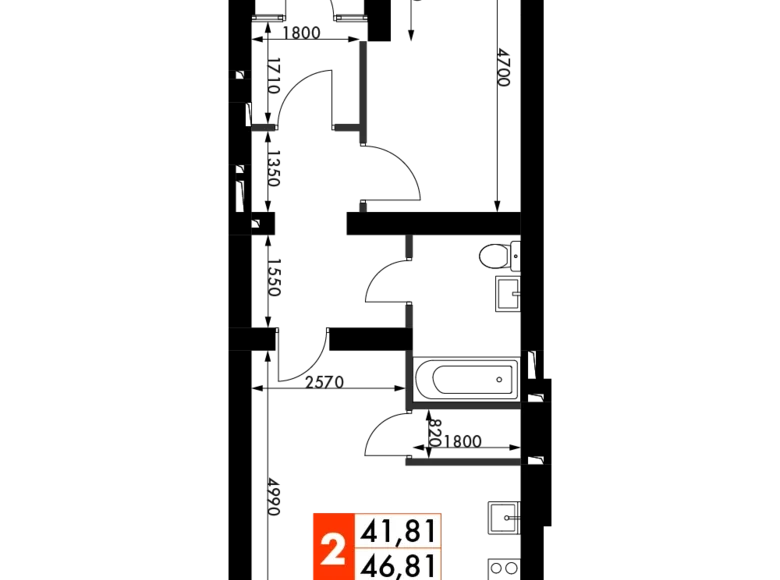 Квартира 2 комнаты 48 м² Наро-Фоминский городской округ, Россия