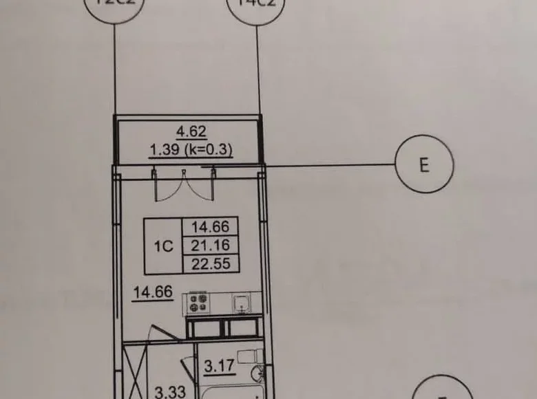 Apartamento 23 m² San Petersburgo, Rusia