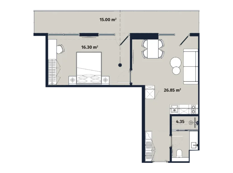 1 bedroom apartment 63 m² Kobuleti, Georgia