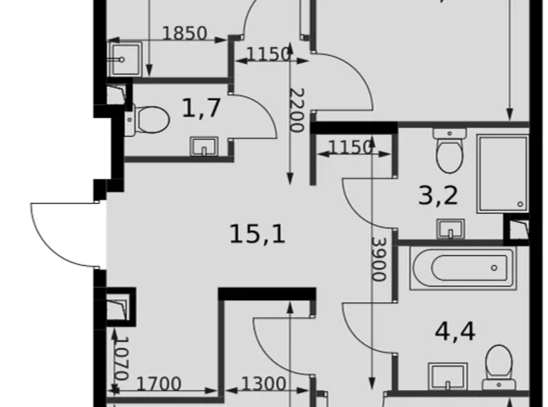 Wohnung 3 zimmer 83 m² Nordwestlicher Verwaltungsbezirk, Russland