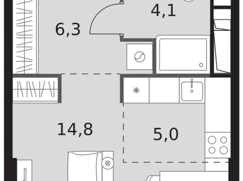 Estudio 1 habitación 30 m² North-Western Administrative Okrug, Rusia