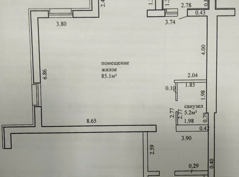 3 room apartment 90 m² Mazyr, Belarus