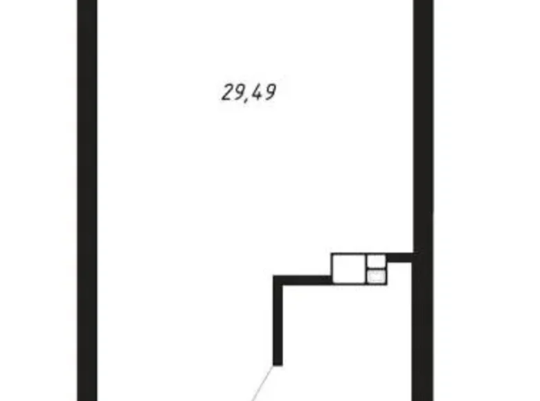 1 room apartment 29 m² Minsk, Belarus
