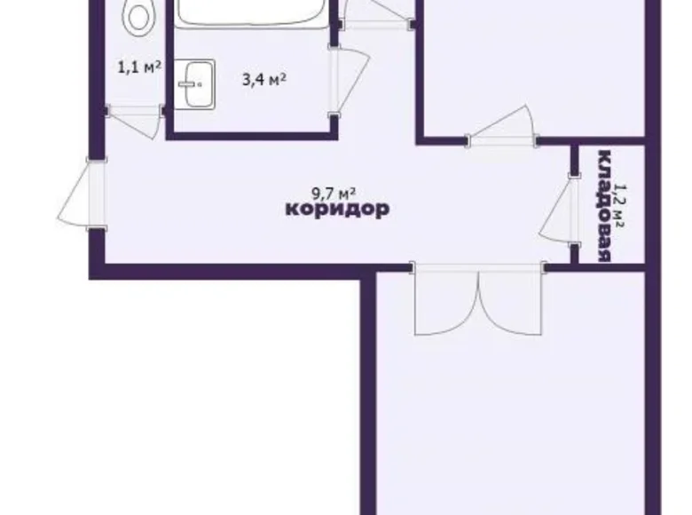 Квартира 2 комнаты 56 м² Солигорск, Беларусь