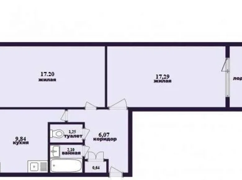 Квартира 2 комнаты 54 м² Минск, Беларусь