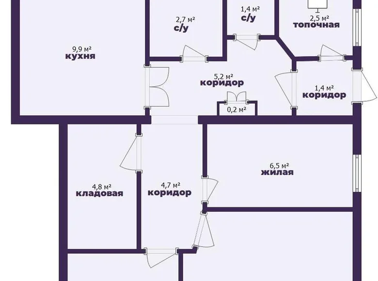 Квартира 3 комнаты 62 м² Колодищи, Беларусь